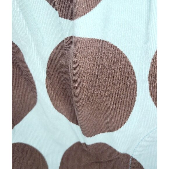 Mini Boden blue corduroy tank dress with brown polka dots 5-6 year Large Buttons - Picture 2 of 7